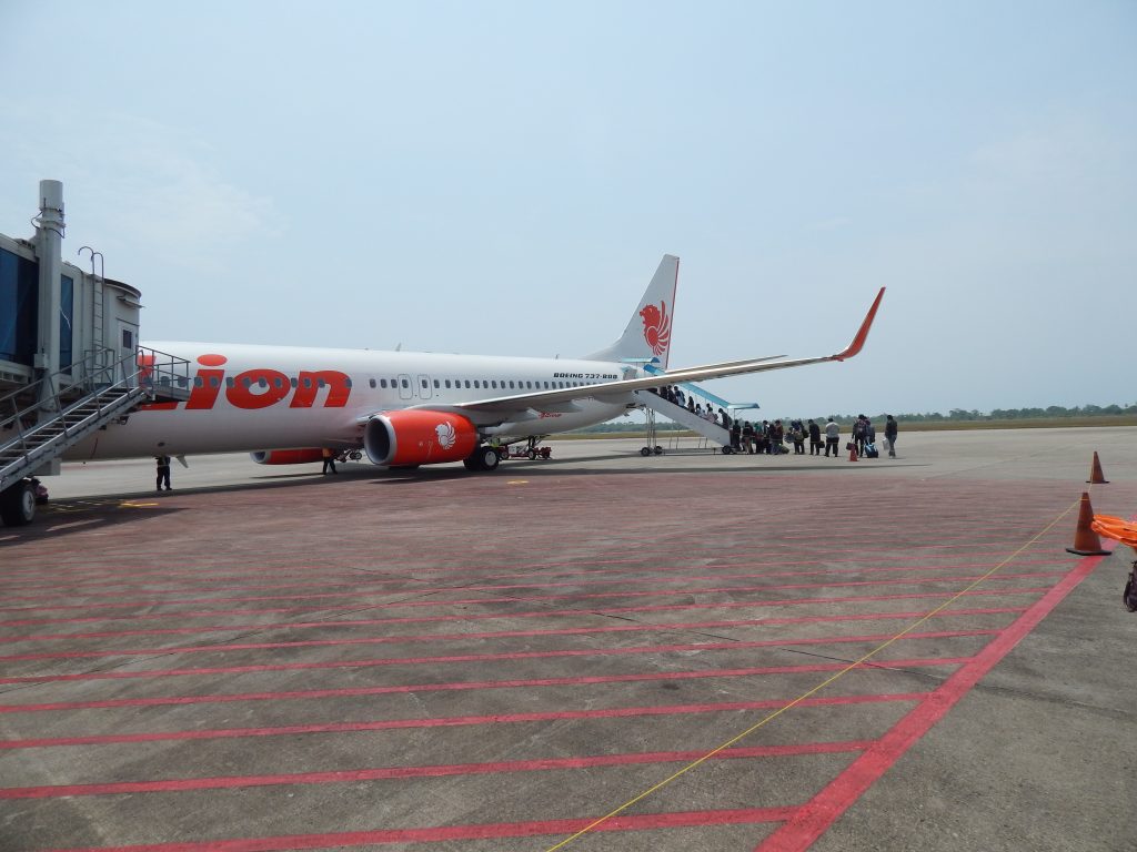Lion air airplante at Minangkabau international airport