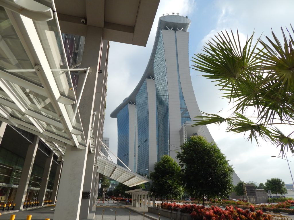 A view on Marina Bay Sands hotel. Picture taken in front of Bayfront station.