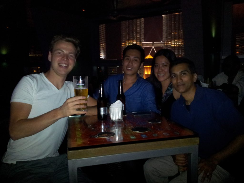 Enjoying drinks with Gopal, Ann and Josh in the SkyBar