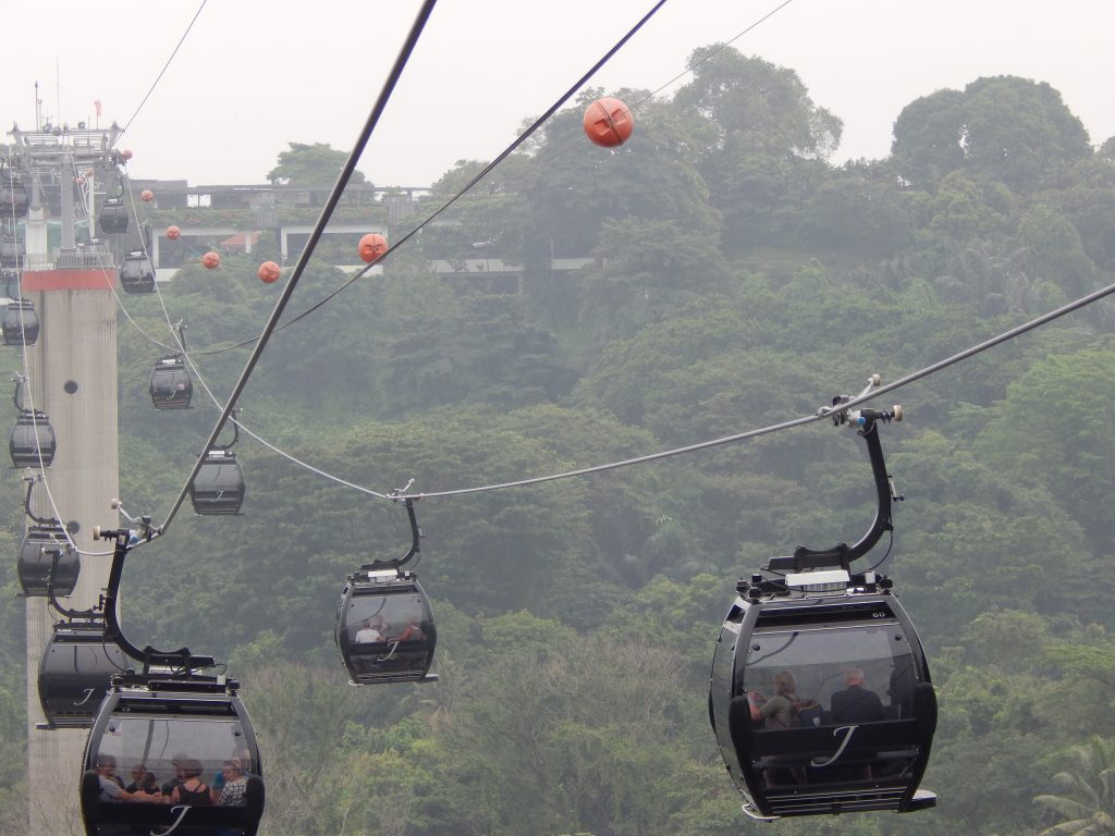 Little carts of the cable  car, Sentosa Island