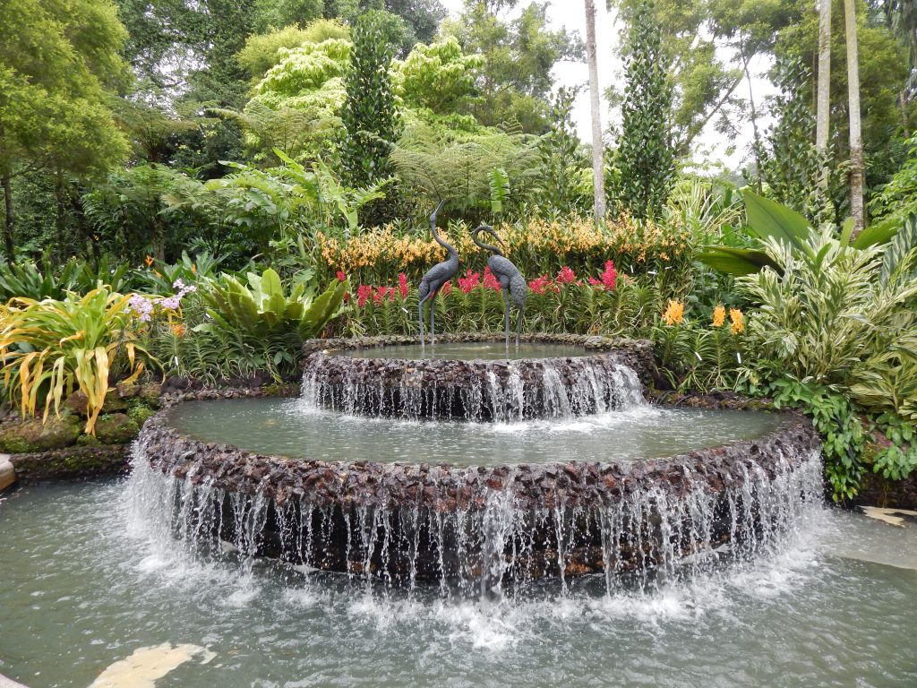 Beautiful fountain inside Singapore's Botanical Gardens