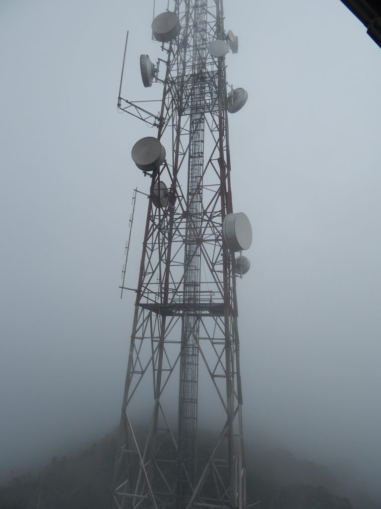 A transmission tower on the top of Gunung Berinchang