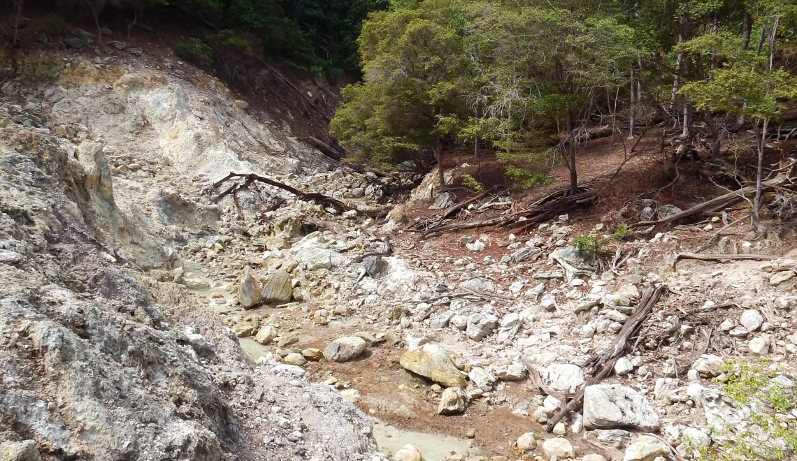 A sulfur creek at Jaboi Geothermal Spot