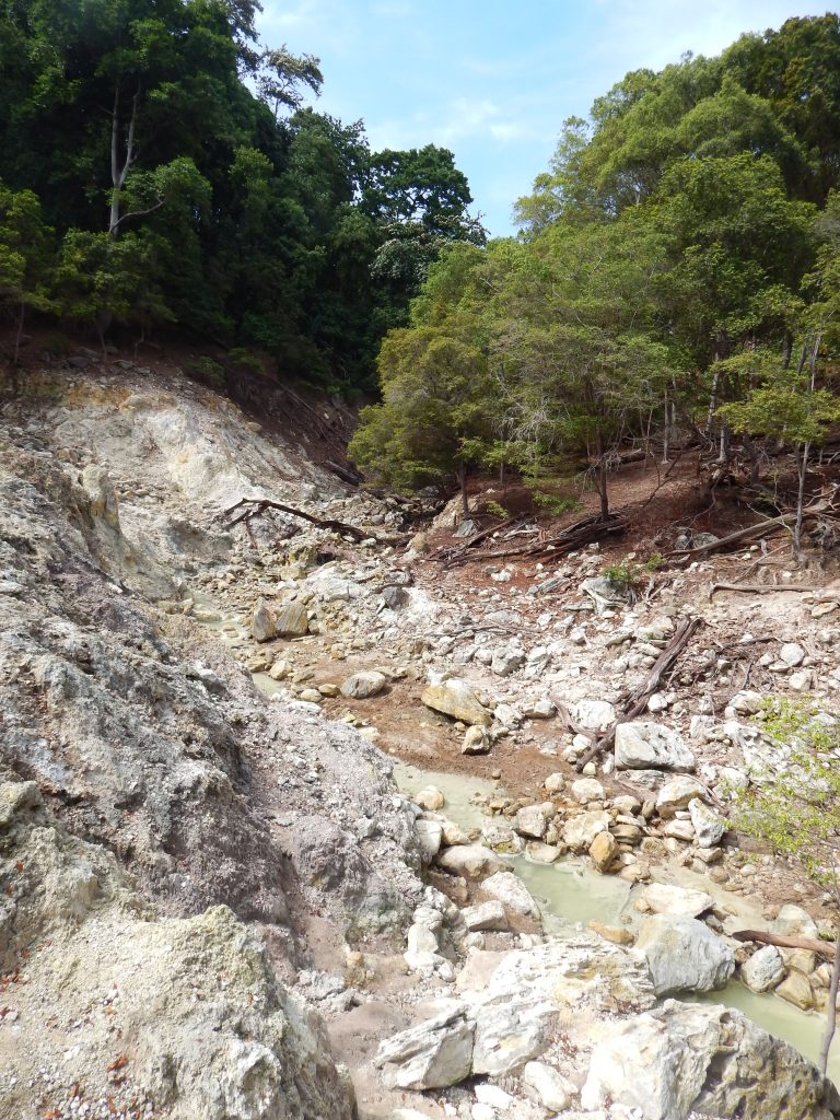 A sulfur creek at Jaboi Geothermal Spot