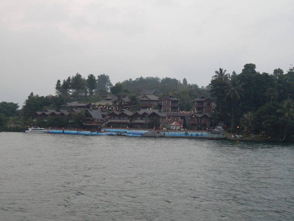 Approaching Samosir Island by ferry