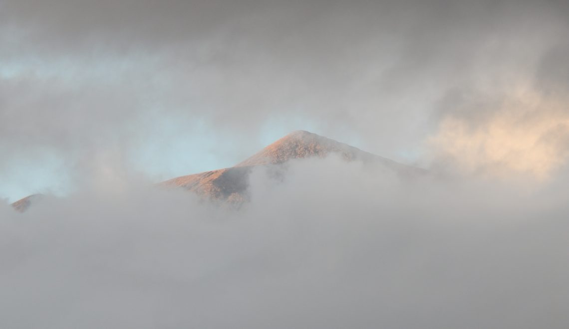 Obscured view of Gunung Kerinci's peak