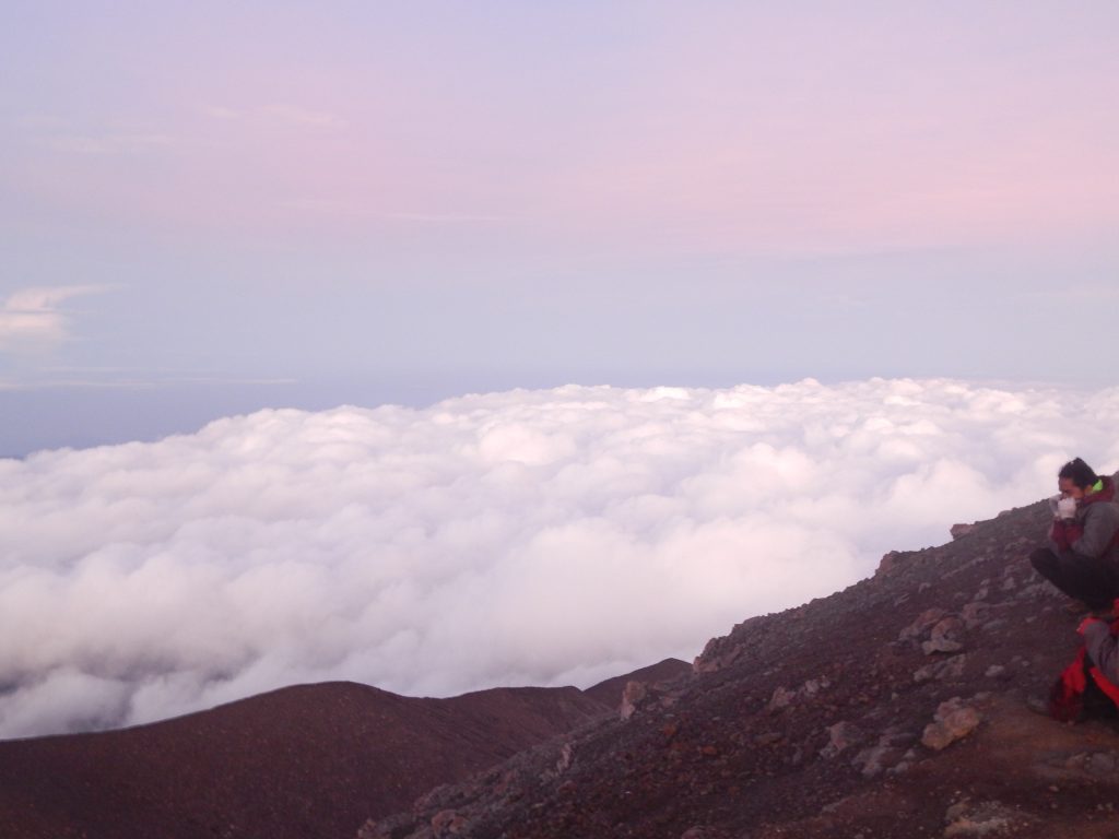 The cloud cover below Gunung Kerinci's summit