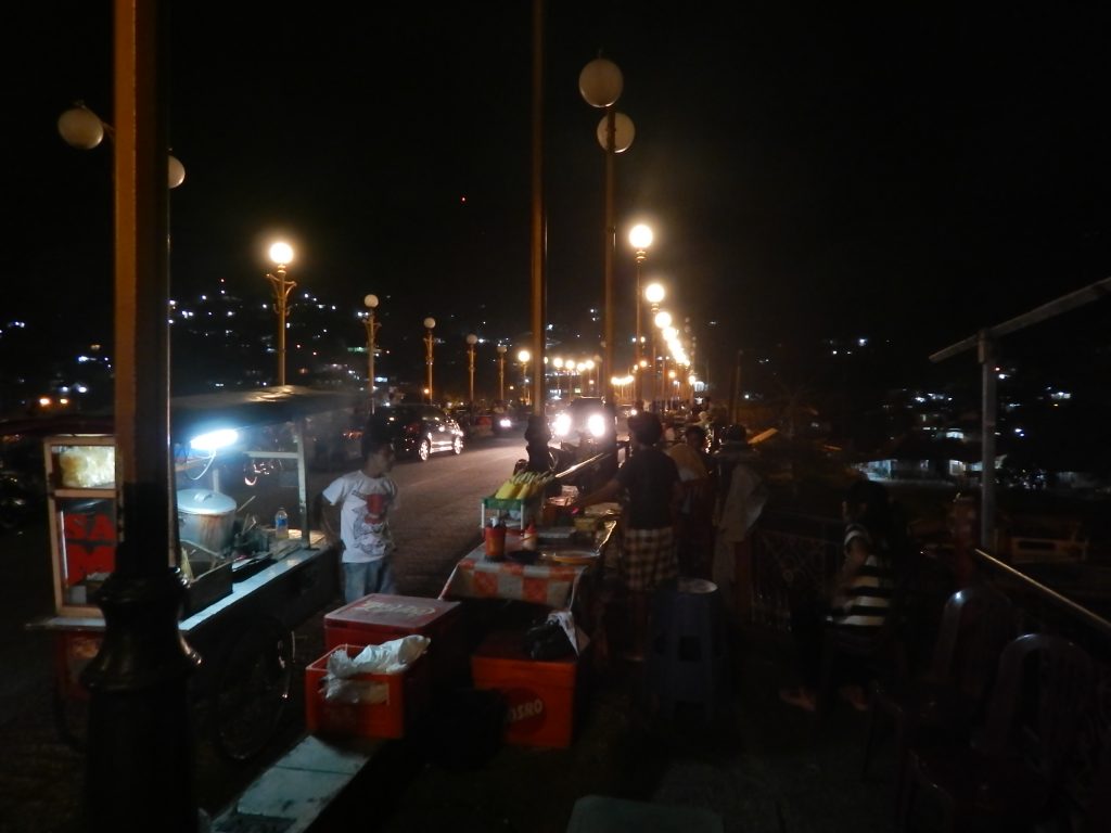 Food stand at bridge that leads to the Batang Aura area