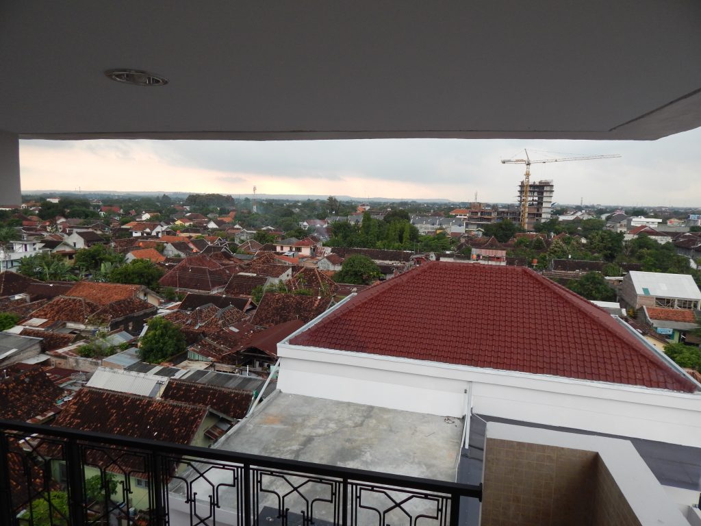 Great views of Yogyakarta at the rooftop of the Cube Hotel Prawirotaman at Jalan Parangtritis