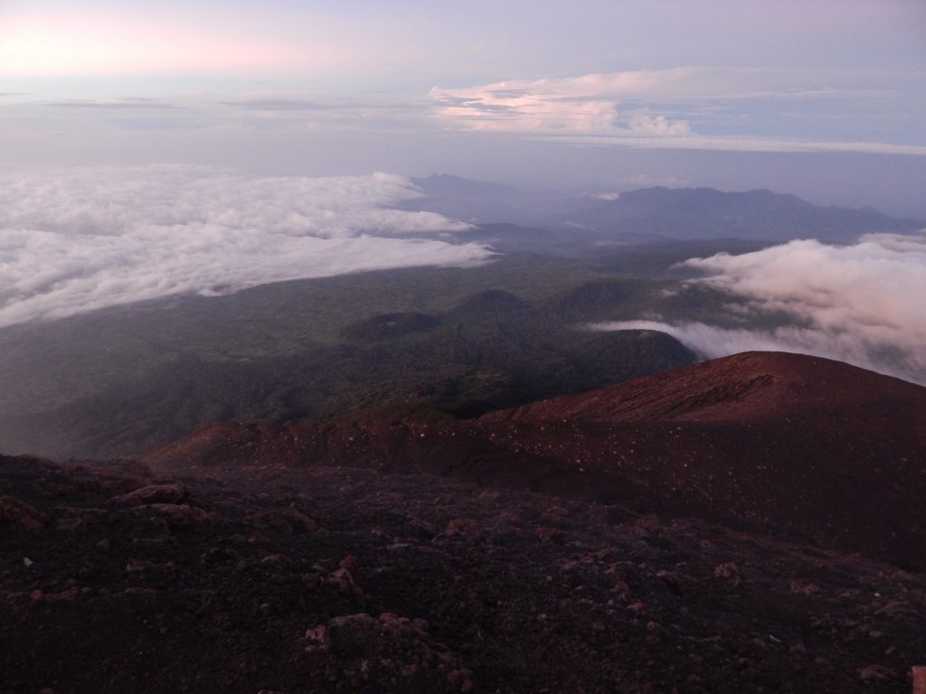 First morning view from Gunung Kerinci's summit.