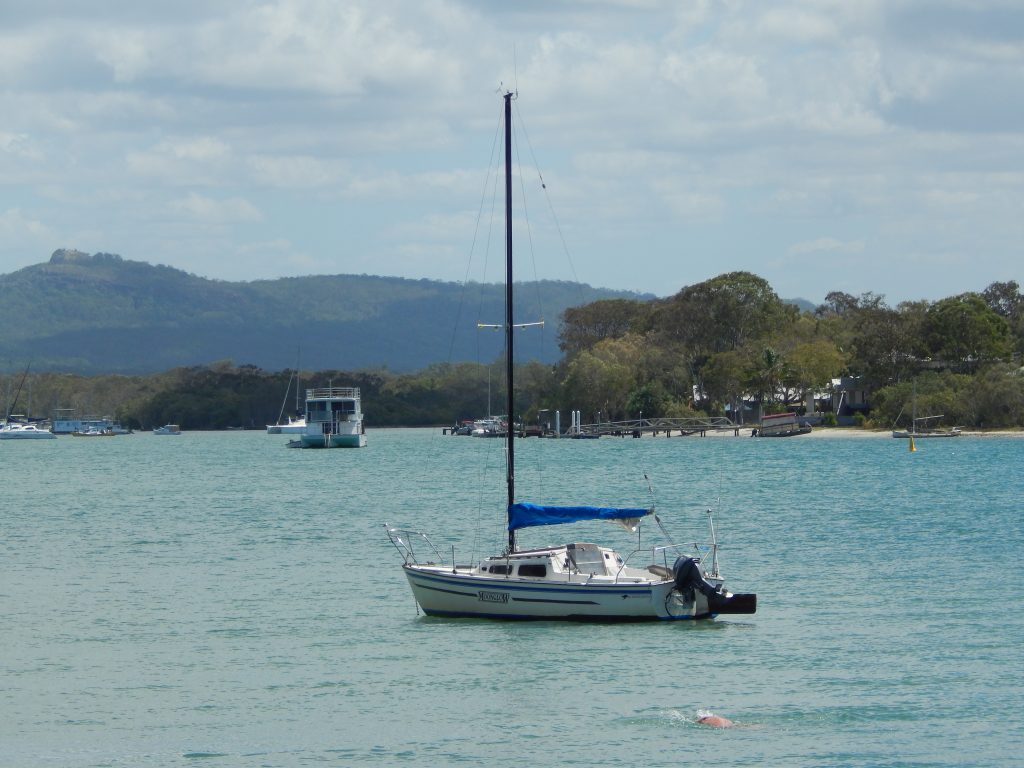 Ships in front of Noosa boulevard
