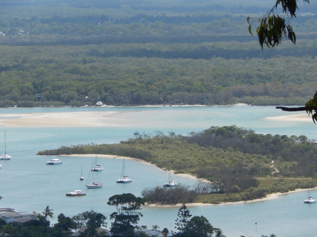 Sailboats in front of Noosa