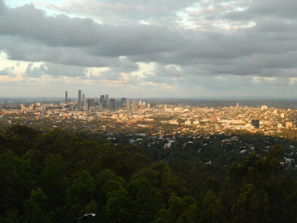 View of sunny Brisbane, Mount Coot-Tha