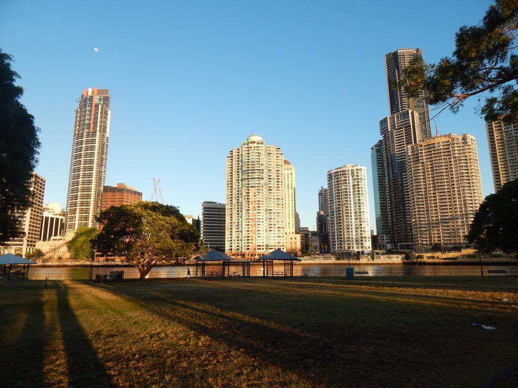 Brisbane's skyline at Captain Burke Park