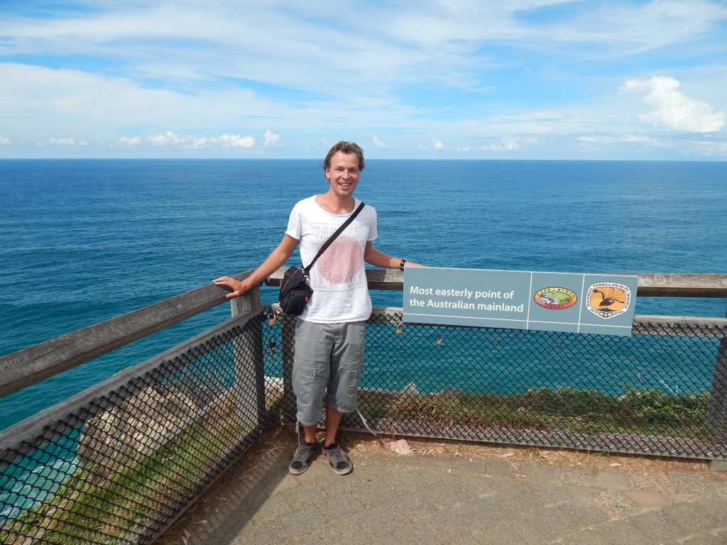 Maarten at the easternmost point in Australia