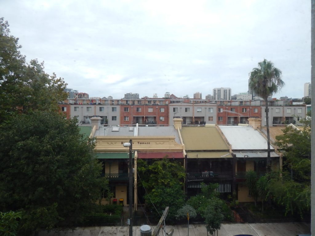 View from dorm at Elephant Backpacker hostel, Sydney