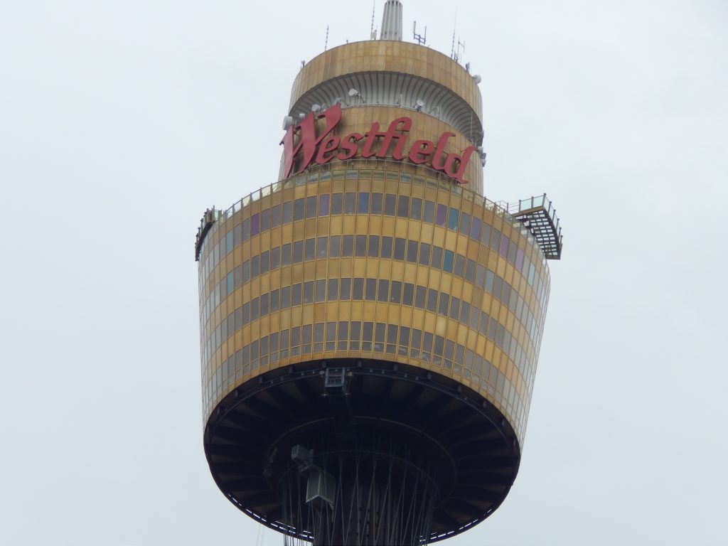 Closeup of Sydney's Westfield Tower, Sydney's Central Business District