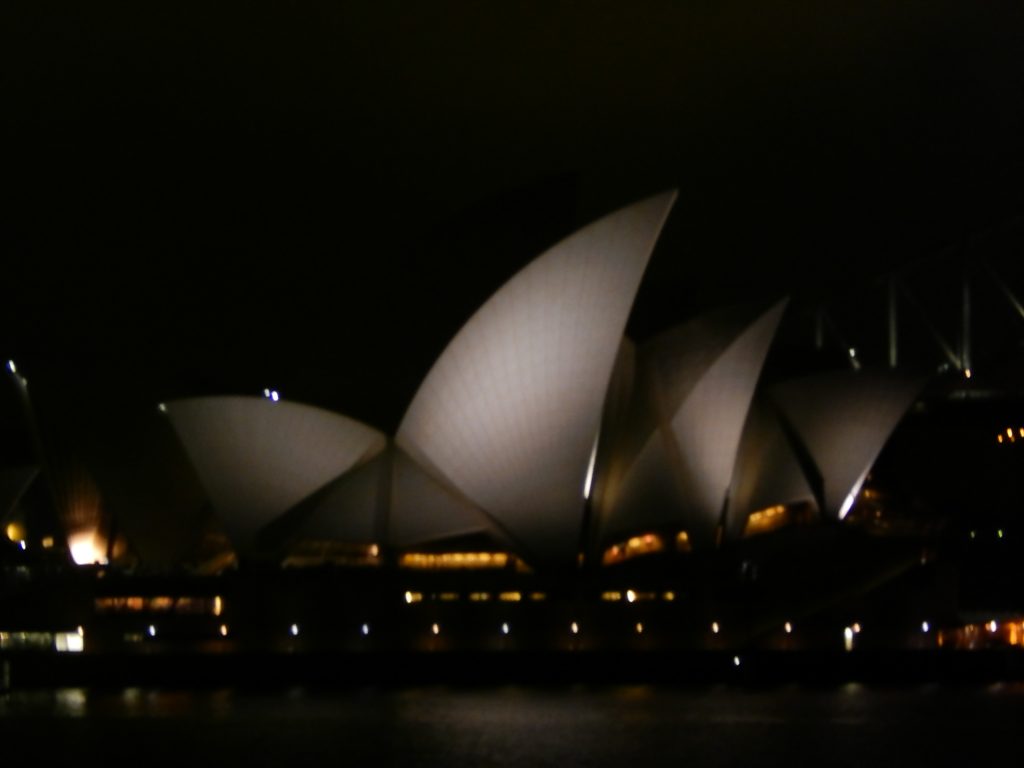 Sydney's opera house at night