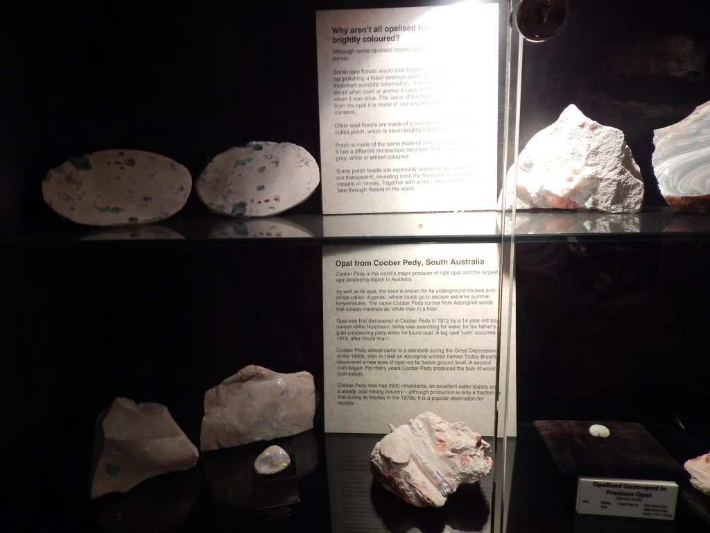 Stones and signs at the Opal Museum
