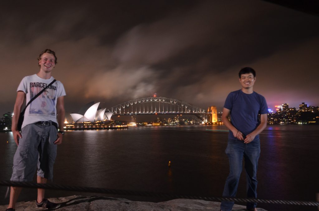 Jeong with Sydney's opera house and Harbour Bridge in the background