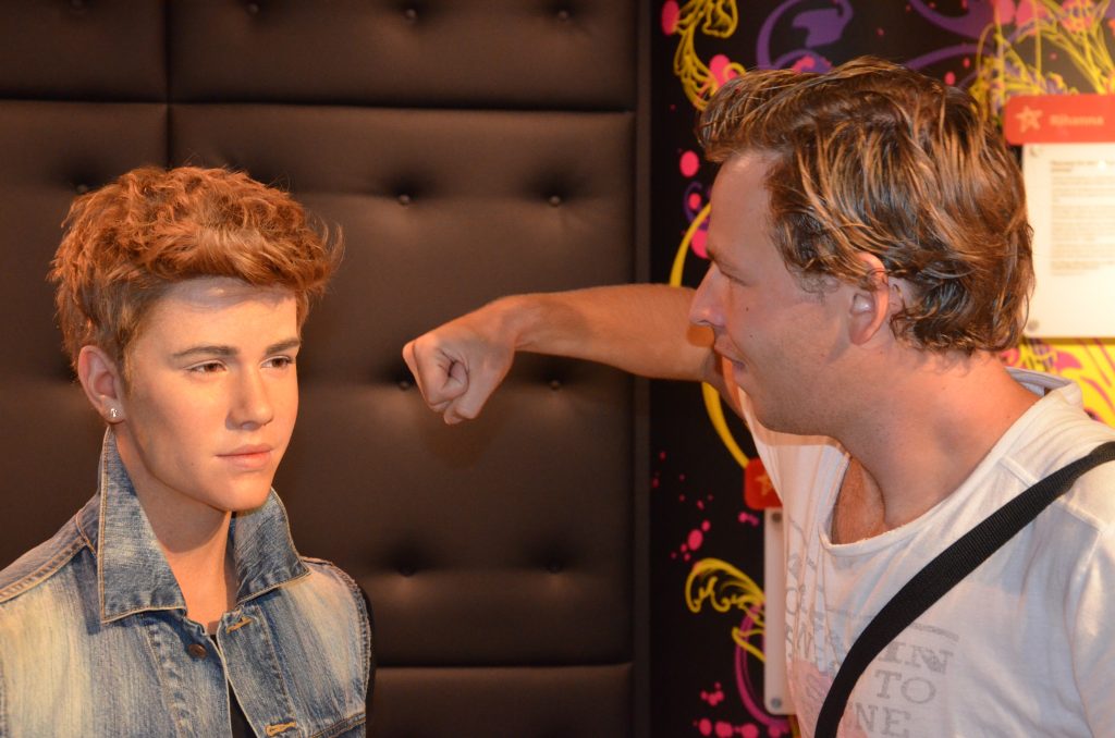 Me punching Justin Bieber in the face at Madame Tussaud's, Sydney