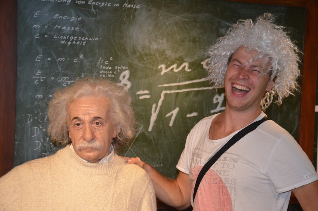 Albert Einstein and me at Madame Tussaud's, Sydney