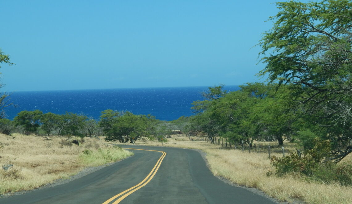 Road in the neighborhood of Kailua-Kona, the Big Island Hawaii